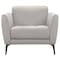 Armen Living Hope Contemporary Chair in Genuine Dove Gray Leather with Black Metal Legs LCHP1GR - alternate 6